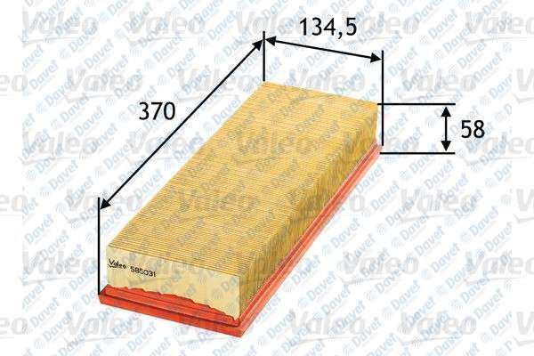 VALEO 585031 Hava Filtresi Seat Ibiza Iii 1.9/Volkswagen Caddy Ii 1.9 Sd  ####